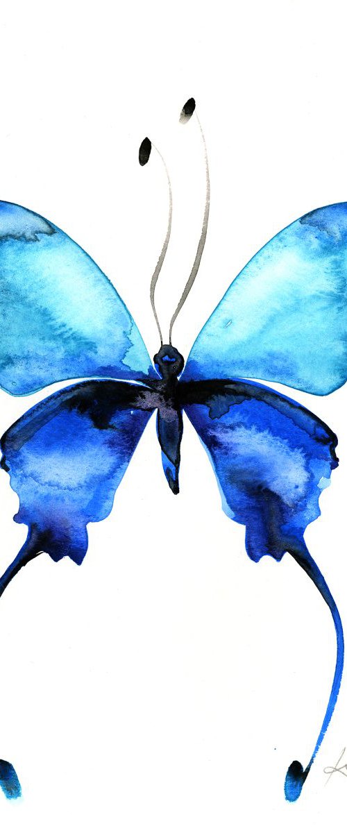Watercolor Butterfly 11 - Abstract Butterfly Watercolor Painting by Kathy Morton Stanion