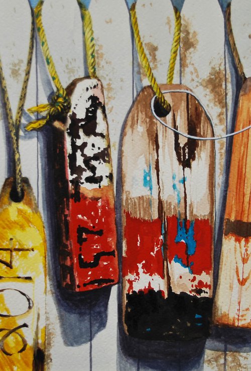 Colourful Buoys, Cape Cod by Sue Cook