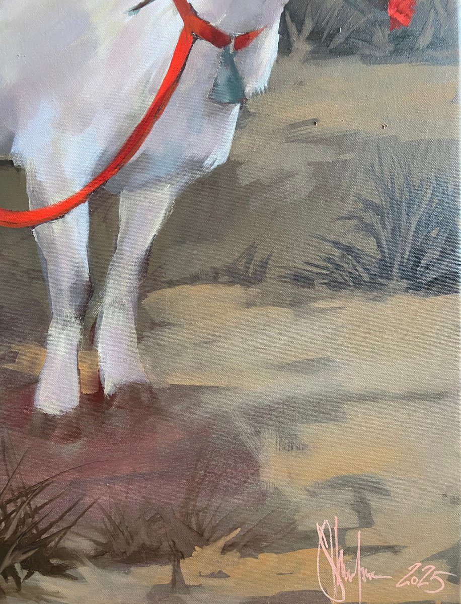 Impressionistic Portrait Oil Painting By Igor Shulman, 31 X 43, The Girl With The Goat., Original Artwork