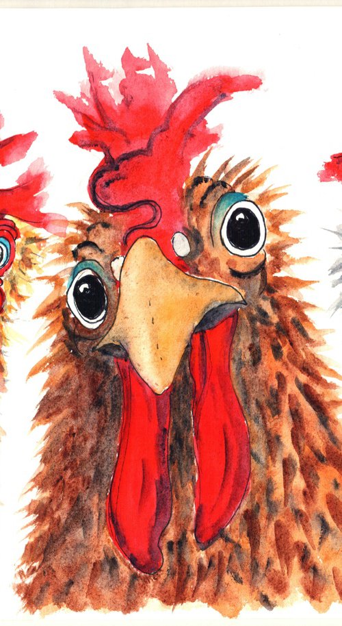 Chicken Three by MARJANSART