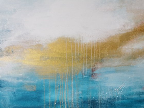 FLOATING GOLD #4 - Large abstract Seascape