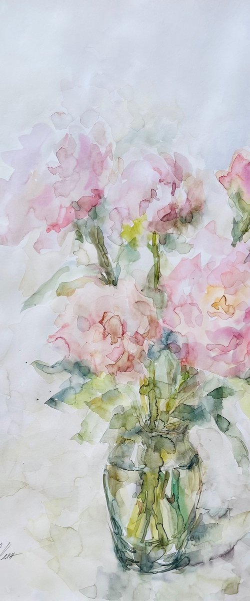 Peonies 50x65 cm 2025 by Elena Klyan