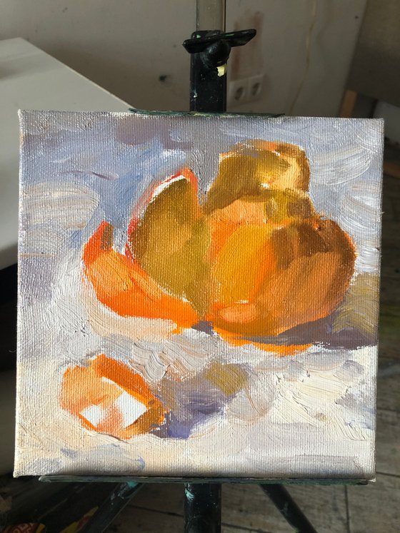 Mandarine oranges on white