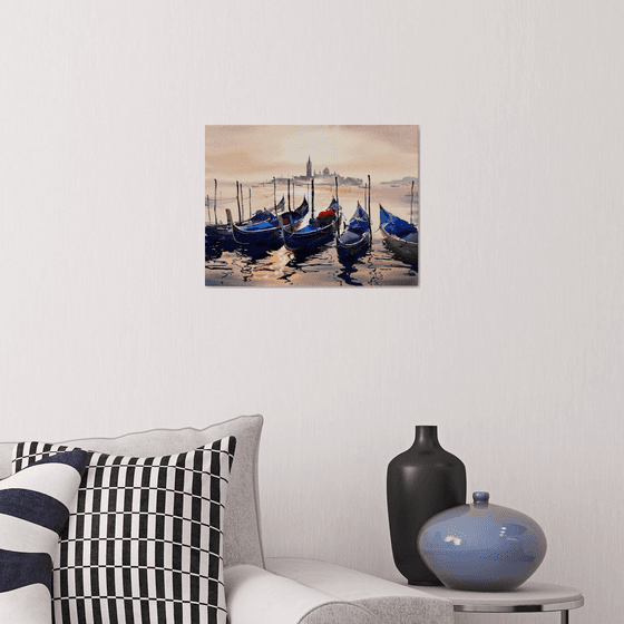 Sun-Kissed Boats of Venice