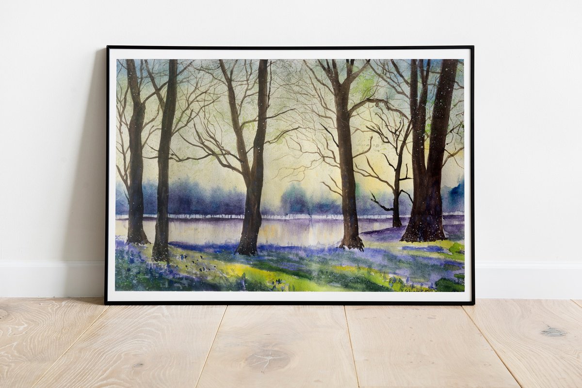 Impressionistic Landscape Watercolour By Yulia Schuster, 17 X 12", The World Is Colorful 2, Original Artwork