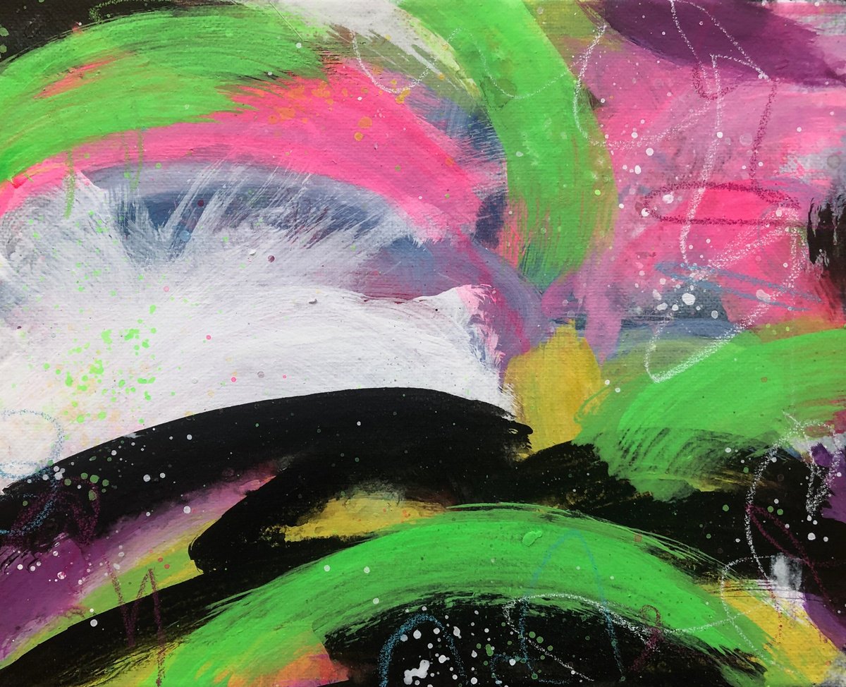 Abstract Landscape Painting By Kate Marion Lapierre, 10 X 8", Spring Fever, Original Artwork