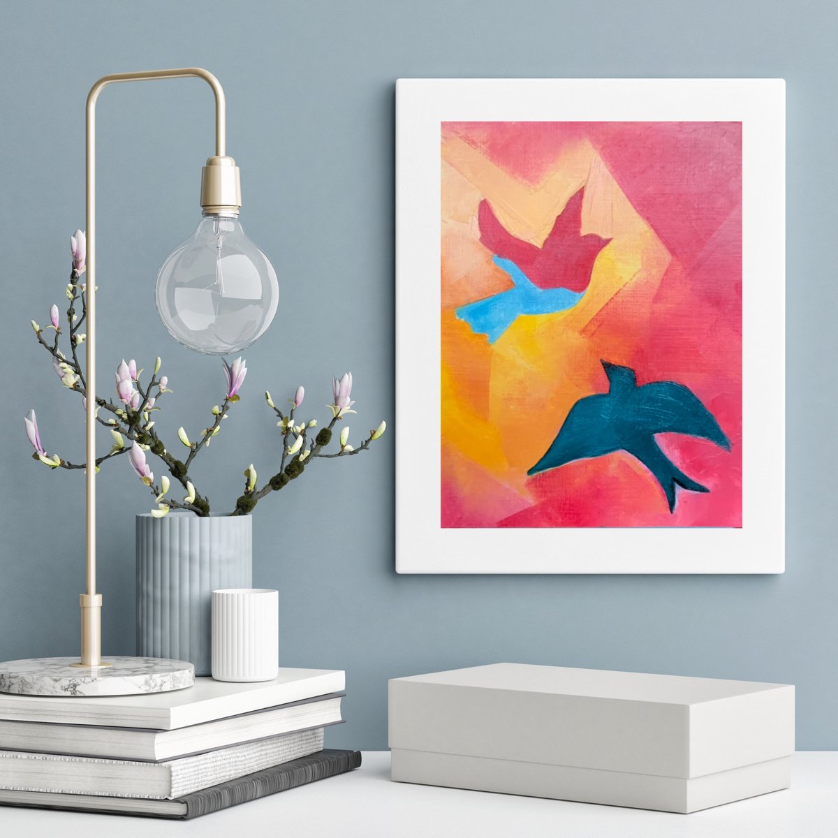 Abstract birds flying by Olha Gitman