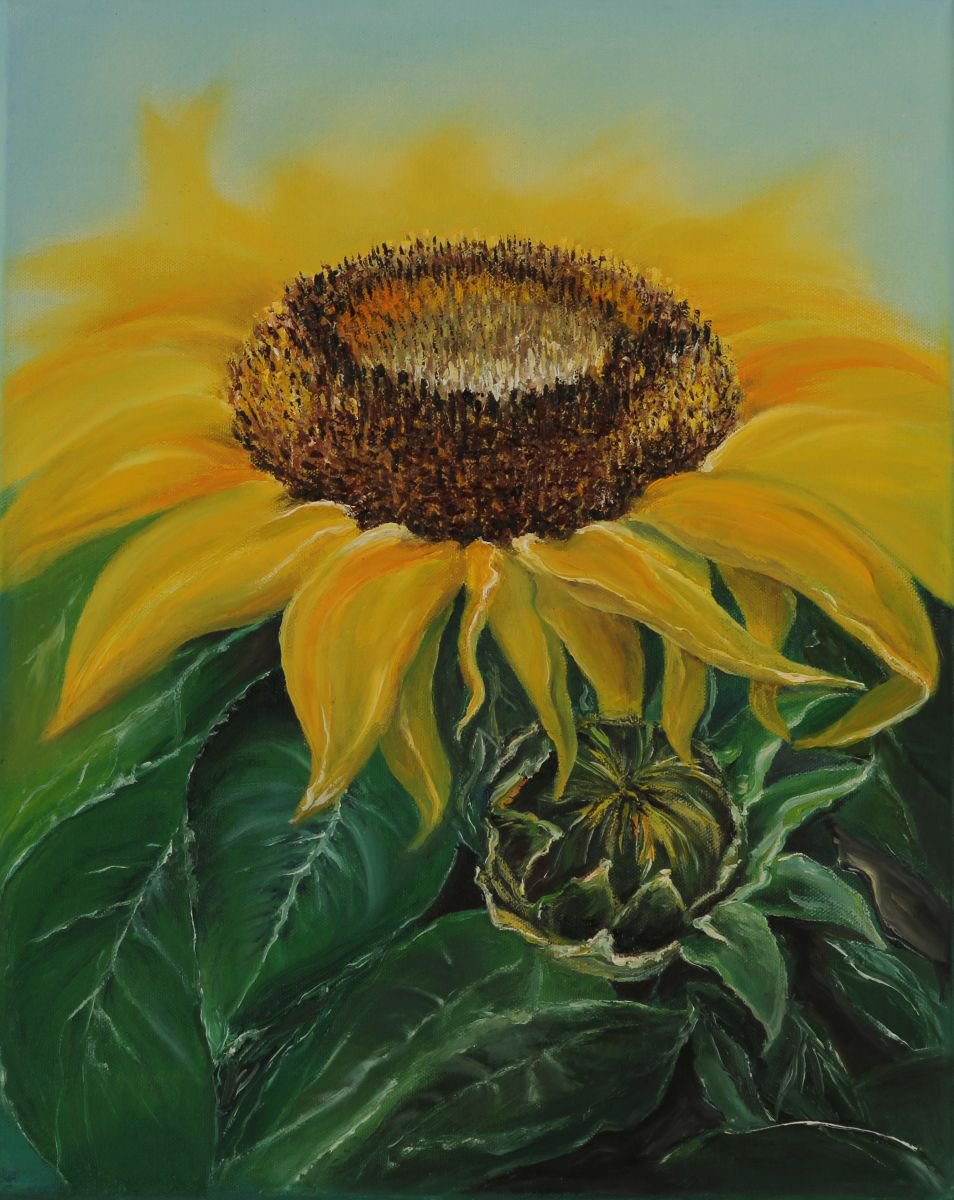 A Large Sunflower Oil painting by Mila Moroko | Artfinder