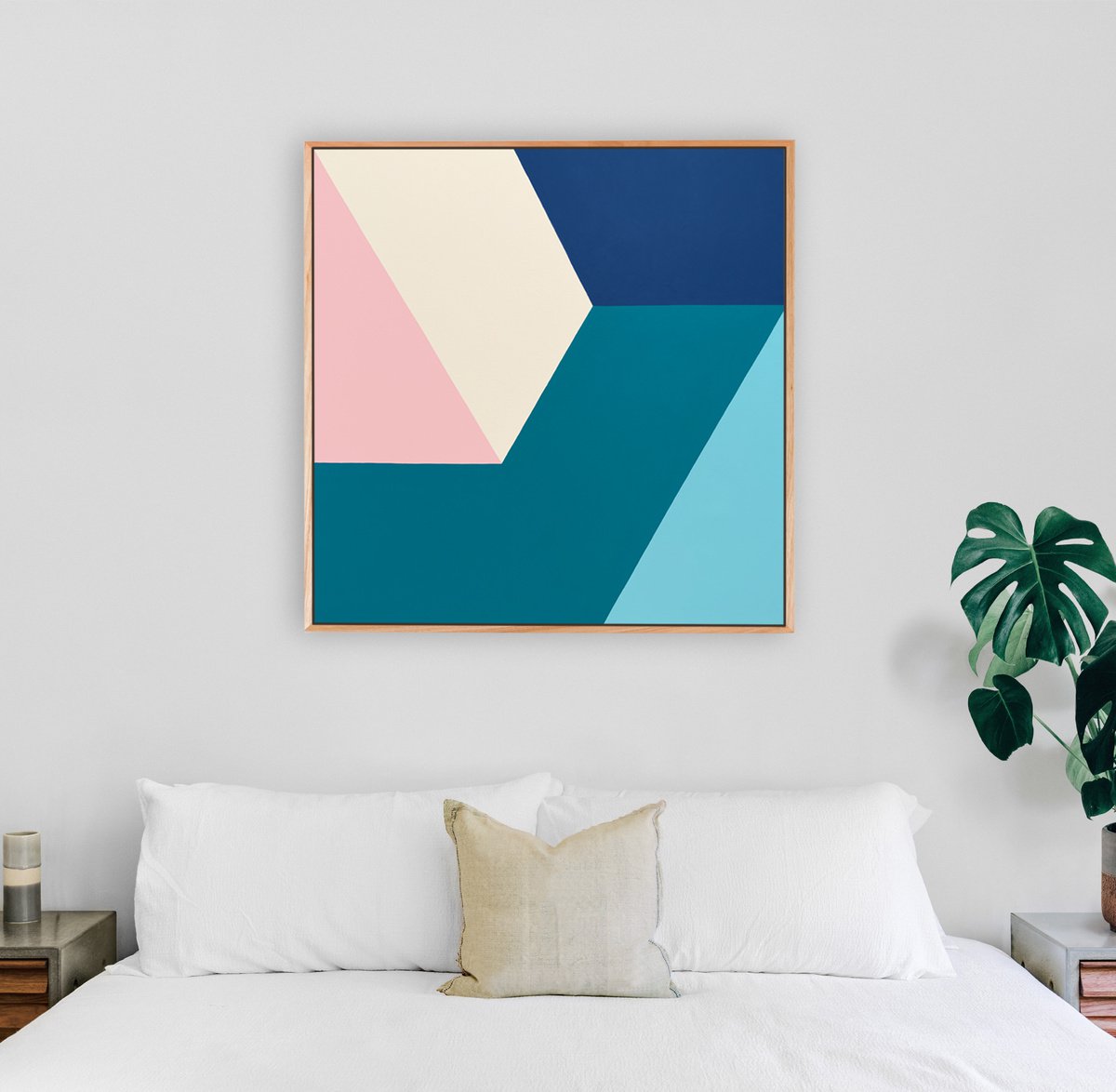 Geometric Abstract Acrylic Painting By Liam Roberts, 24 X 24", Fragment, Original Artwork