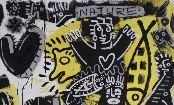 LOVE NATURE B&W......    and yellow 140x200cm