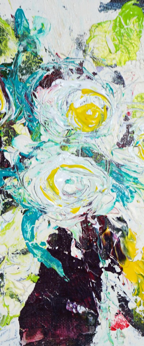 white roses 8x8in 20x20cm by jelena b