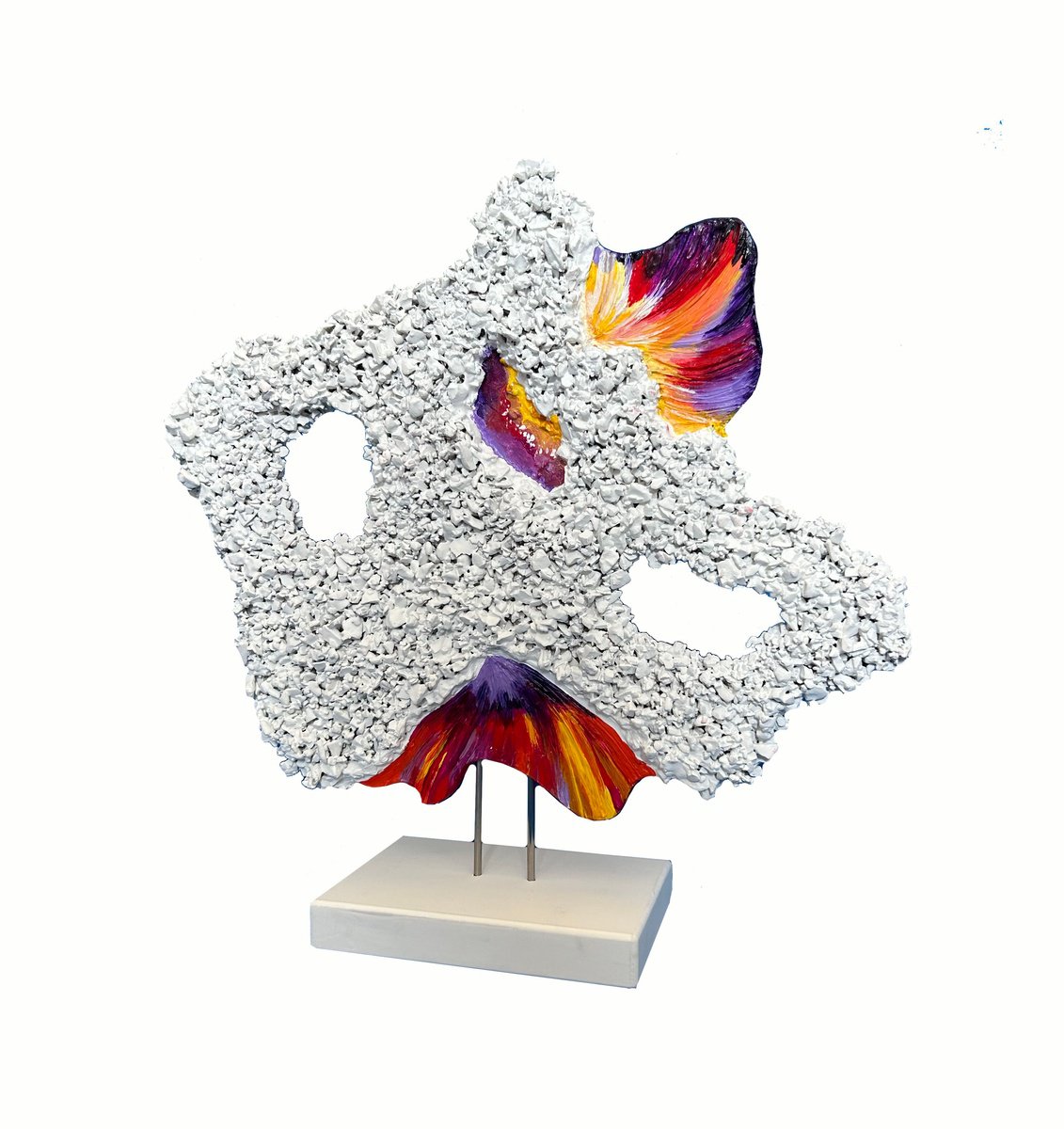 Organic Abstract Sculpture By Alexandra Dobreikin, 15 X 15, Butterfly Wings., Original Artwork