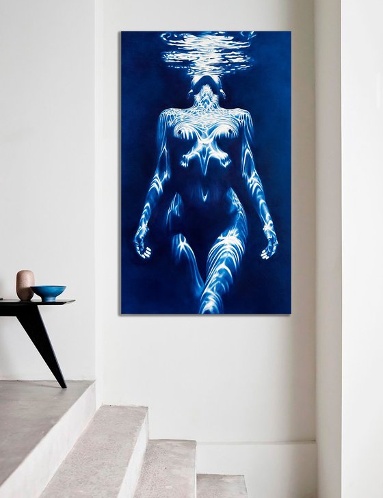 Siren's Breath - Large Blue Underwater Nude
