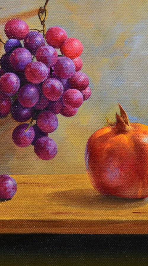 Still life with pomegranate and grapes by Kolodyazhniy Sergey
