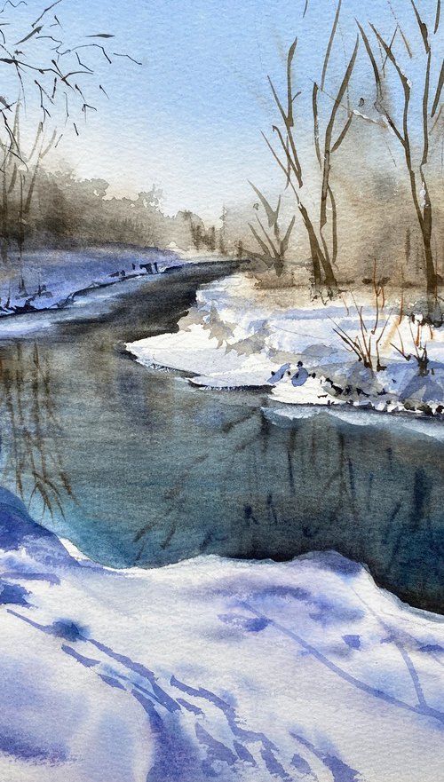 Winter Creek by Irina Povaliaeva