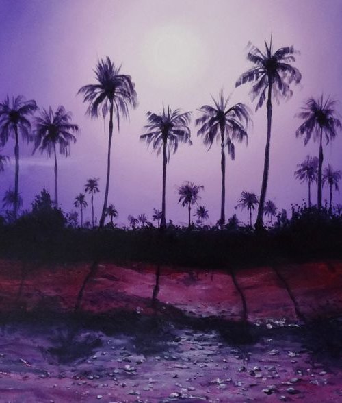 Evening Peace in The Gambia by Mel Davies Original Art