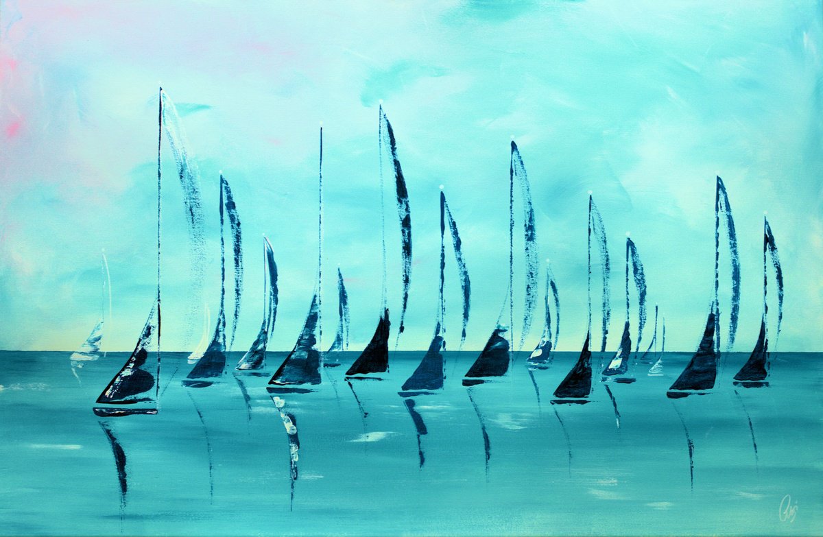 Ocean Silence By Edelgard Schroer, 45 X 30, Artwork For Sale On Artfinder