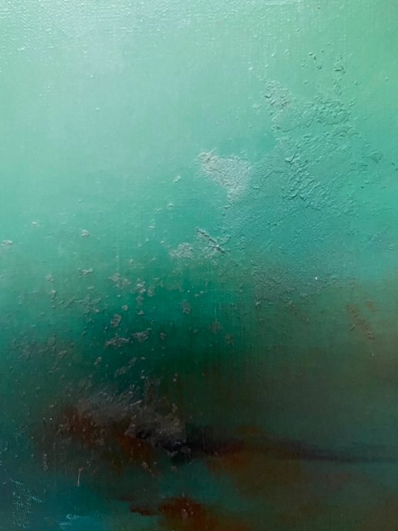 "Green river" 40x40 cm by Elena Troyanskaya