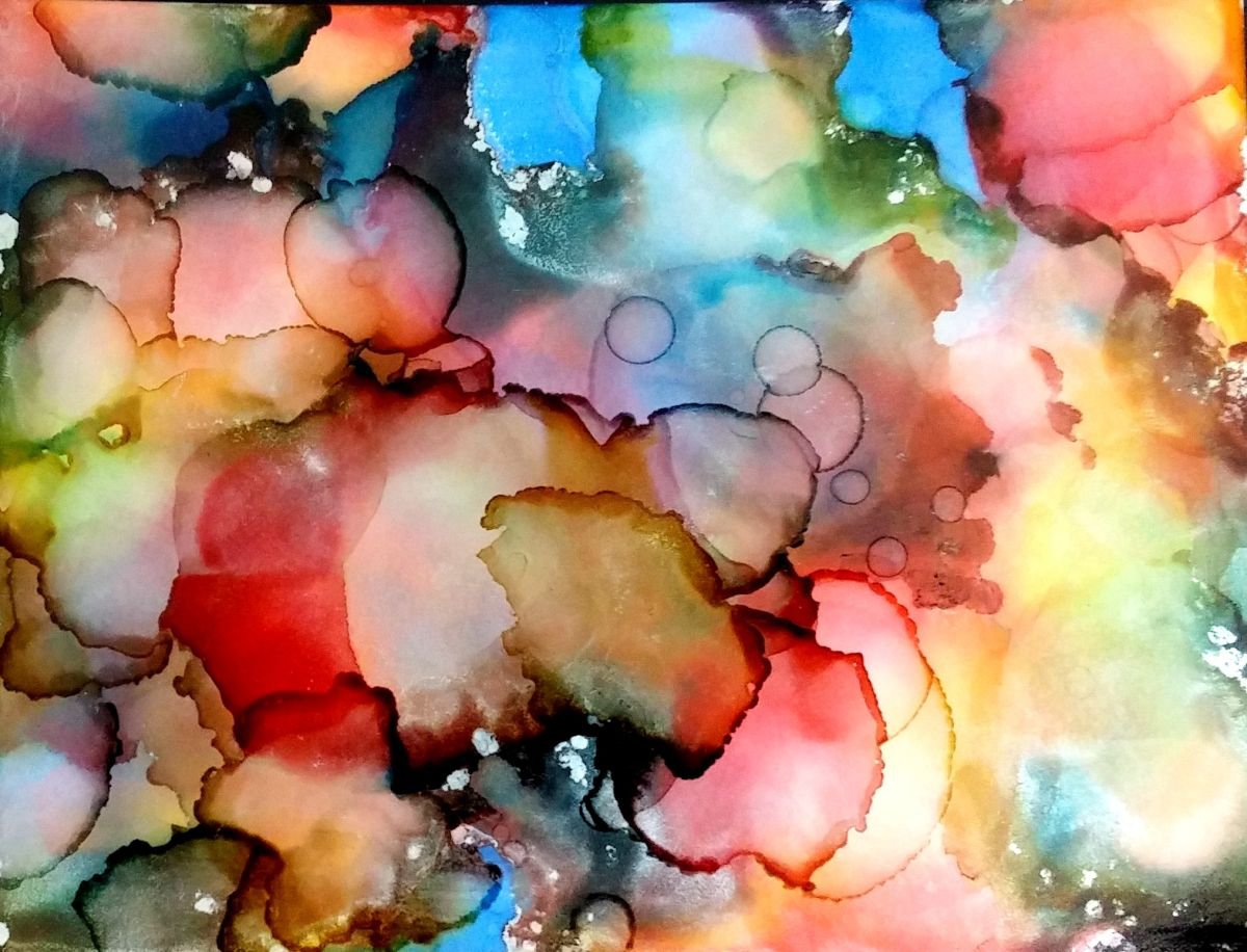 Vibrancy // Inky Goodness Series // Ink painting on archival paper by Jessica Sanders