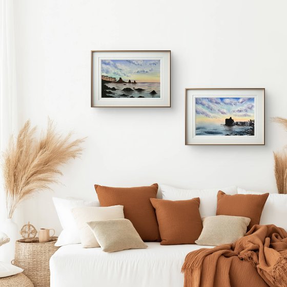 Diptych Tramonto in Sicilia