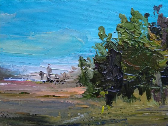 Village place(30x50cm, oil painting, ready to hang)
