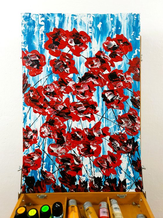 Poppies On Blue 2