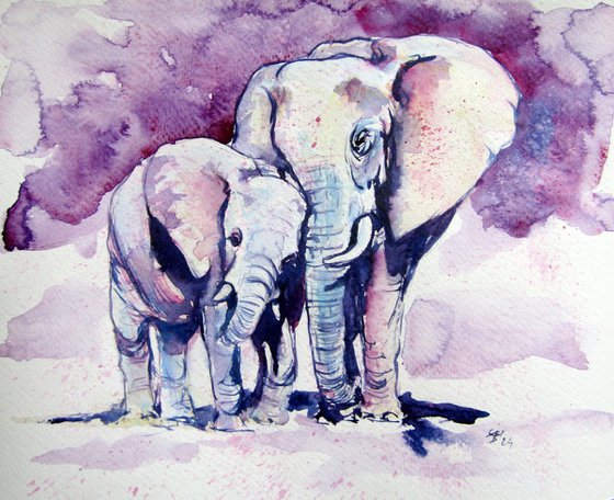 Elephant with baby