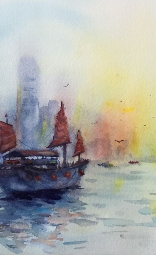 Victoria Harbour, HongKong by Jing Chen