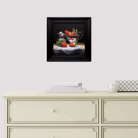 Strawberries in silver