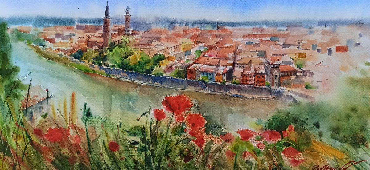 Panoramic view of Verona by Olga Drozdova