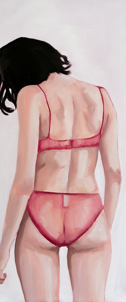 Girl in Pink Lingerie by Daria Gerasimova