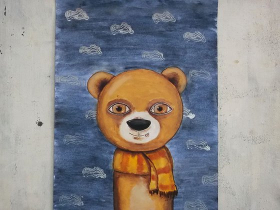 teddy bear with scarf
