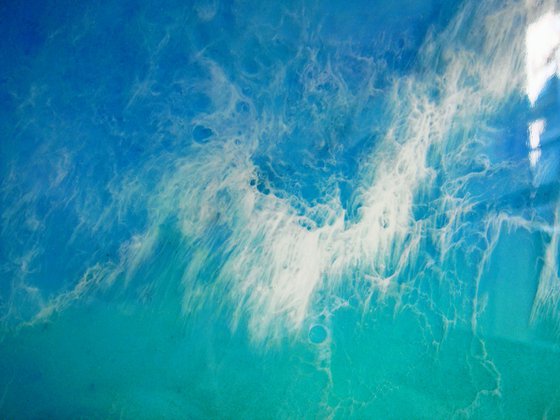 "Turquoise Sea"  Resin Large painting