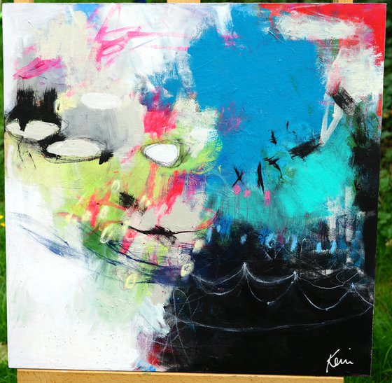 Making Allowances 20x20" Colorful Abstract Expressionism