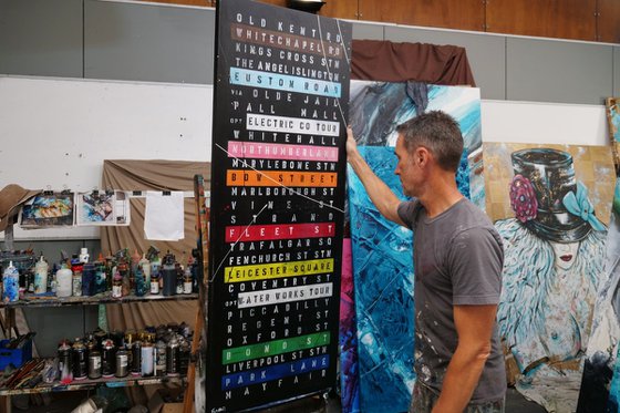 On Mayfair 160cm x 60cm Textured Urban Pop Art