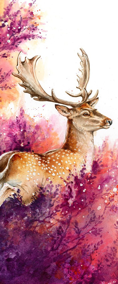 Fallow Deer Disappearing into the Heather by Karolina Kijak
