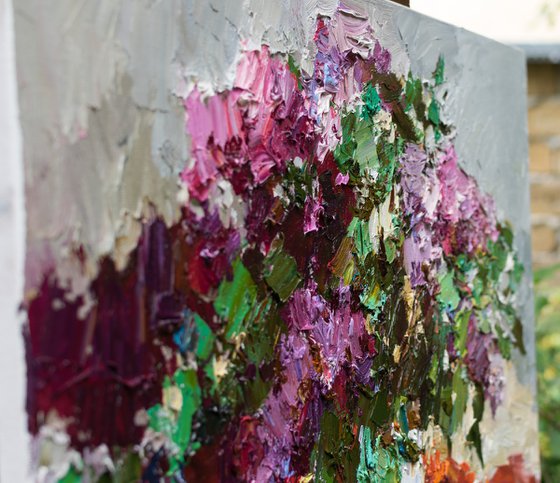 Lilacs - impasto painting