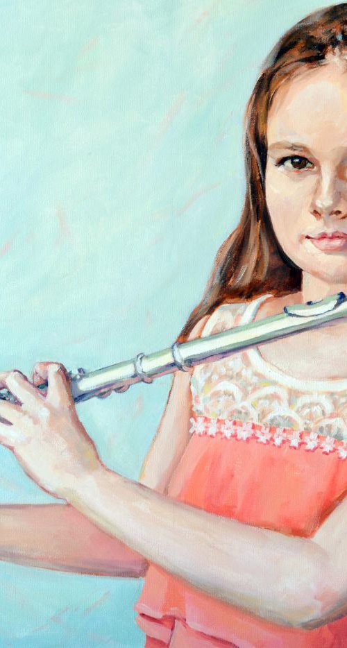 Girl with flute. by Irina Ushakova