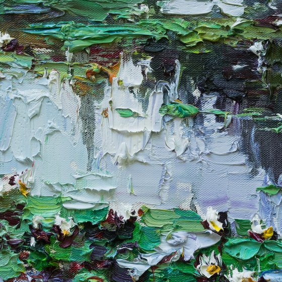 White Water Lilies -  Original Oil painting