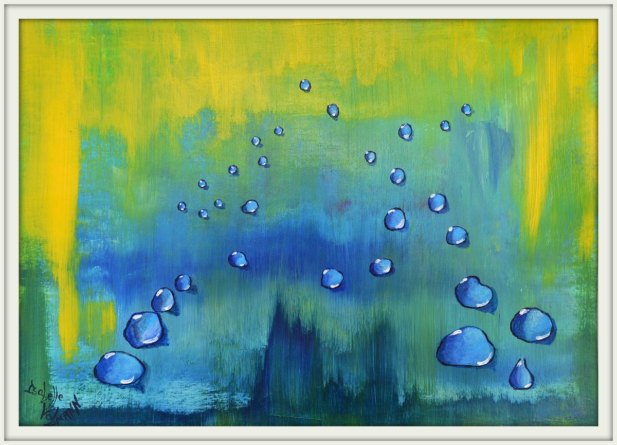 Abstract Acrylic Painting By Isabelle Vobmann, 17 X 12, Strange Vision, Original Artwork