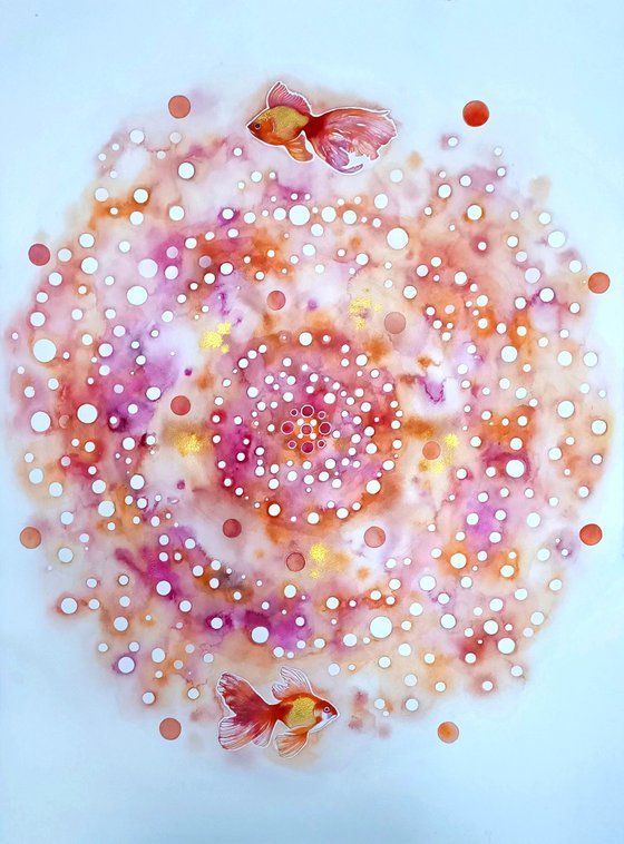 Ruota in luce rosa