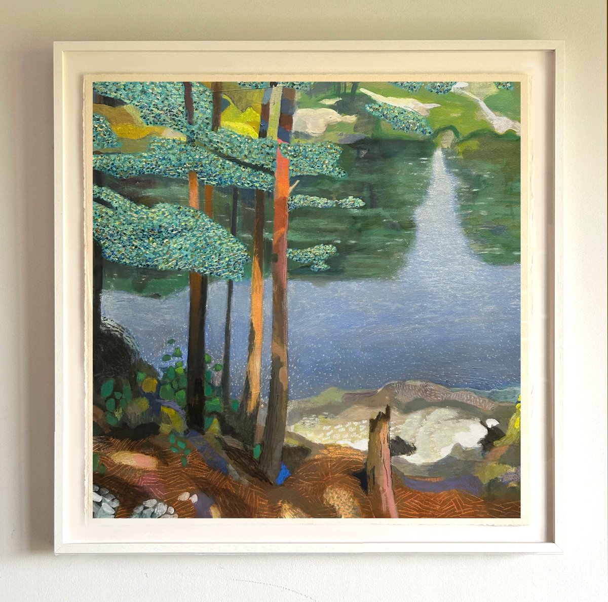 Expressive Landscape Acrylic Painting By Kimberley Day, 43 X 43", 