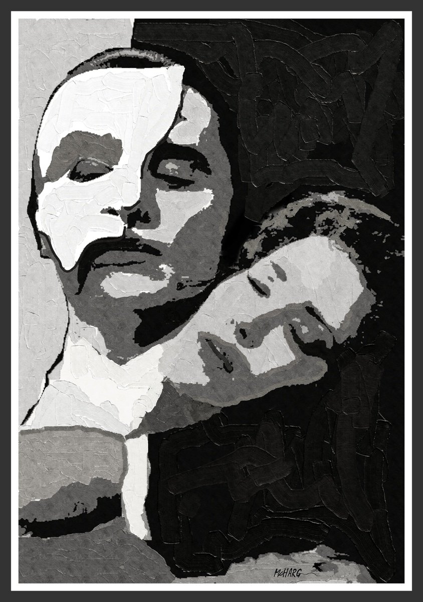 Impressionistic Portrait Painting By Joe Mcharg, 30 X 42, Phantom, Original Artwork