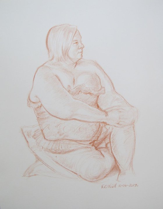 seated female nude