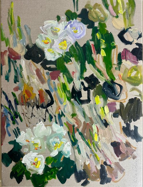 Planting primroses. by Lilia Orlova-Holmes