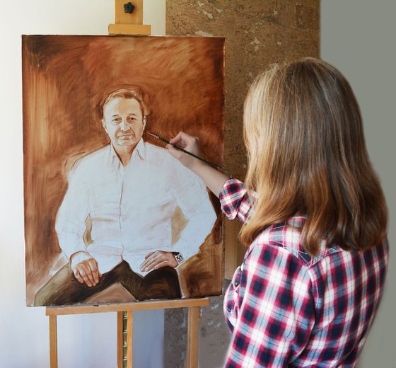 Custom portrait painting from photo - Made to order