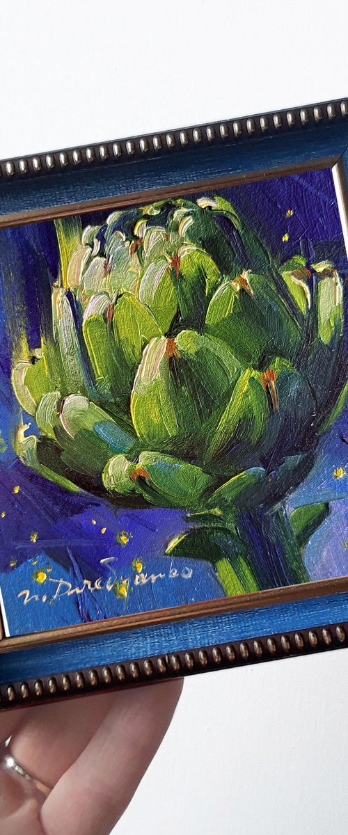 Blue artichoke flower by Nataly Derevyanko