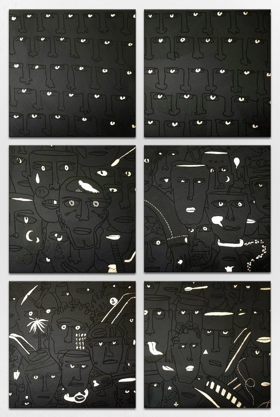Gold in Their Eyes - Black Painting