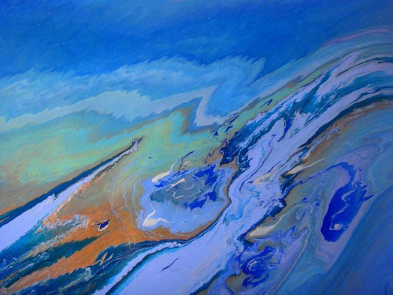 SEASCAPE LARGE ABSTRACT PAINTING "Moving Ocean"