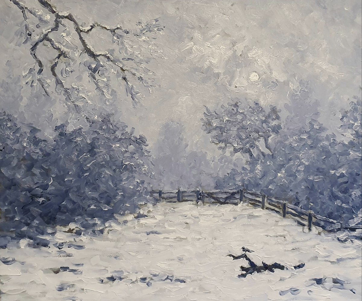 Oil Painting , Misty Snow Scene 3 By Colin Ross Jack, 24 X 20, Artwork For Sale On Artfinder